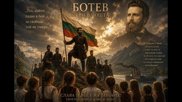 „Ботев — Огън в нощта“ 🔥 Посветено на 2 юни – денят на Ботев и падналите за свободата на България.