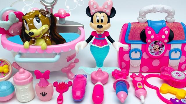 Minnie Mouse 2026🎀 Set Unboxing baño de perrita vs juego médico sirena de Minnie