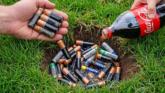 Pour AA batteries and Coca-Cola into a hole! Half the world will be amazed!  Clever Inventor