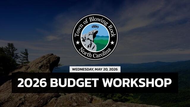 2026 Budget Workshop - Wednesday, May 20th, 2026
