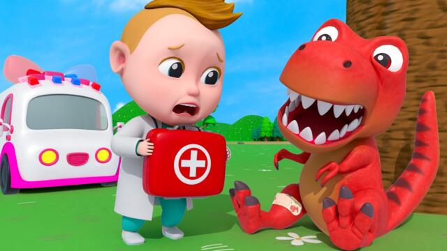 Five Dinos Got Hurt | Dinosaur Stories for Kids | Good Habits Song | Super Sumo Kids Song