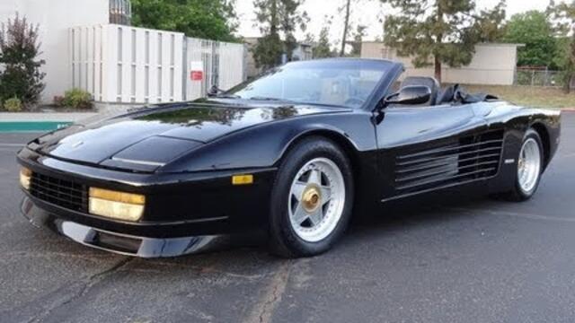 Ferrari Testarossa Convertible Custom Miami Vice Replica Conversion Test Drive & Walkaround Video #1