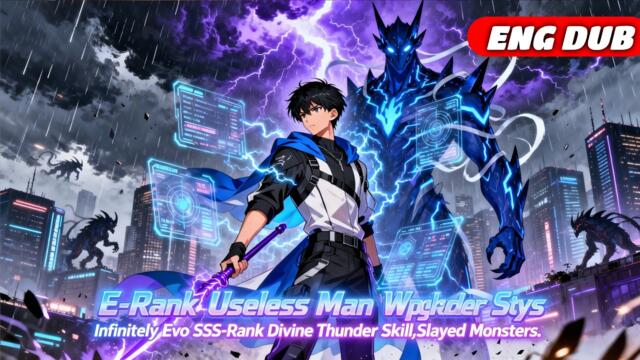 E-Rank Useless Man Wakes"Upgrade Sys"Infinitely Evo SSS-Rank Divine Thunder Skill,Slayed Monsters.