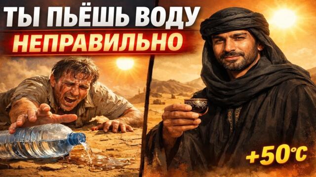Ты пьёшь воду неправильно — вот как пьют те, кто выживает в +50°C