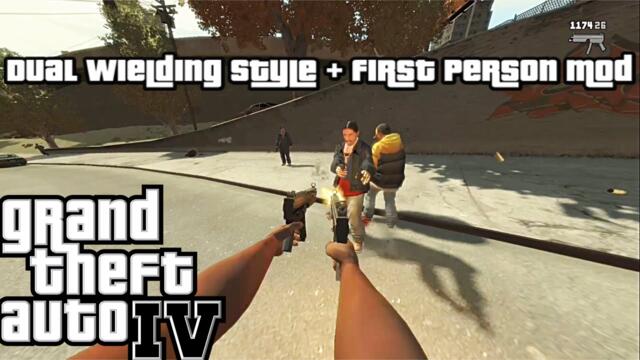 GTA IV Dual Wielding Style + First Person Mod Showcase Gameplay