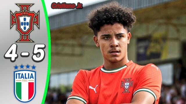 Portugal U16 - Italy U16 1:1 (3:4 Pen). Cristiano Ronaldo Jr Skills | Extended Highlights