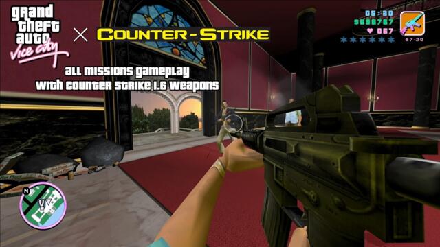 GTA Vice City x Counter-Strike 1.6 Weapons Pack All Missions - FULL GAME Walkthrough No Commentary