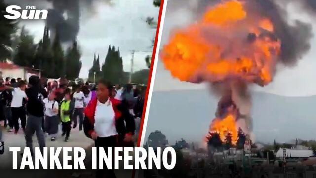 Moment gas tanker hauling ‘stolen fuel’ explodes into monster fireball