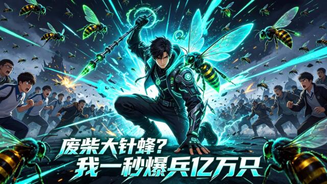 【Multi Sub】《廢柴大針蜂？我一秒爆兵億萬隻》別人覺醒神級兵種，我卻抽中廢柴大針蜂遭全班嘲諷，解鎖 SSS 爆兵天賦，一秒千蜂直接開掛！ #動漫 #熱門漫劇