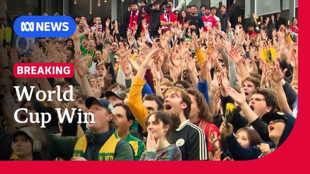 Socceroos fans celebrate Australia's win against Türkiye in World Cup | ABC NEWS