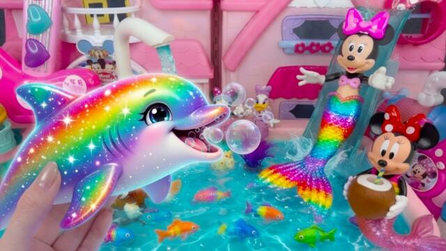 Minnie Mouse 2026🎀 Set Unboxing rainbow mermaid bath y piscina sorpresa con juguetes Disney ASMR