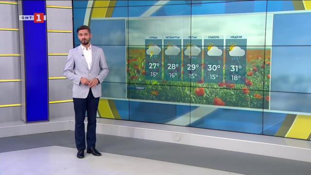 Слънчево с краткотрайни валежи, гръмотевици и условия за градушки в сряда - 17.06.2026 по БНТ