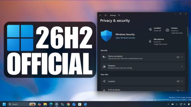 Windows 11 26H2 Officially Announced + Hidden Features – Build 26300.8697 – Windows K2