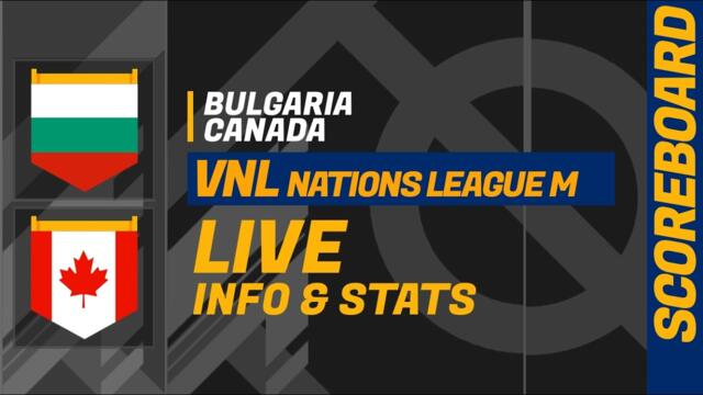 Bulgaria v Canada: LIVE scoreboard - FIVB Volleyball Men's VNL Nations League 2026-06-27 18:36