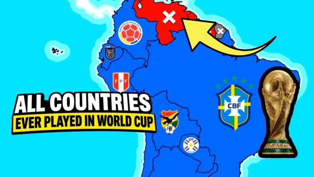 All Countries That Have Ever Played in the World Cup (Global Map)