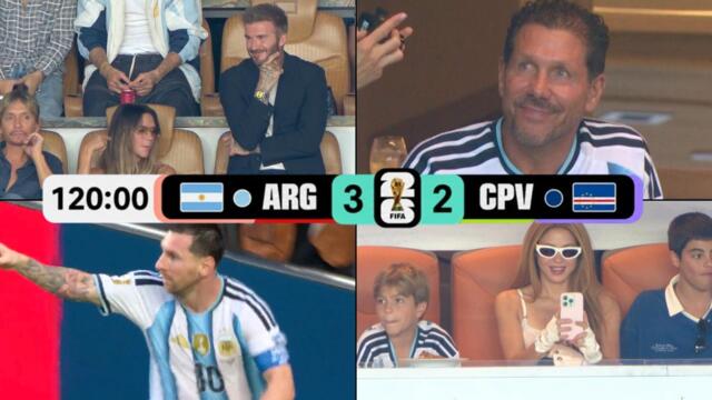 Beckham, Simeone & Shakira REACTION to Messi and Argentina vs Cabo Verde 3-2 Thriller 🤯
