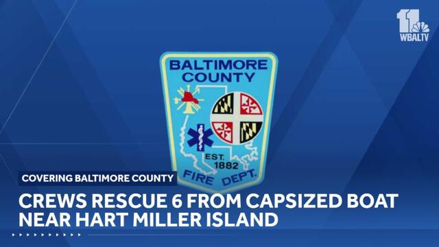 Crews rescue 6 from capsized boat near Hart Miller Island