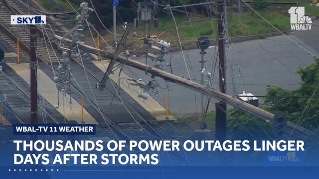 Thousands of power outages linger days after storms