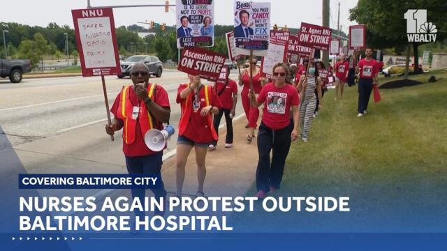 Nurses again protest outside Baltimore hospital