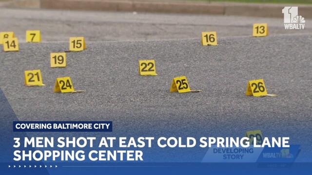 3 men shot at East Cold Spring Lane shopping center in Northeast Baltimore
