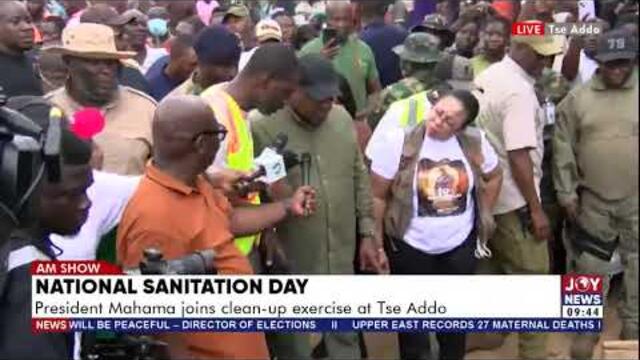 National Sanitation Day: President Mahama joins clean-up exercise at Tse Addo