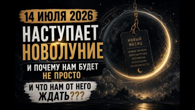 14 ИЮЛЯ 2026 НАСТУПАЕТ НОВОЛУНИЕ И  ПОЧЕМУ НАМ БУДЕТ НЕ ПРОСТО  И ЧТО НАМ ОТ НЕГО ЖДАТЬ???