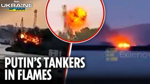 Russian ships CRUSHED by Ukrainian Kamikaze drone strike