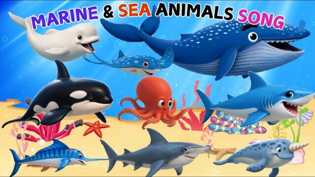 Sea Animal Sounds Song🌊 Learn Ocean Animals, Shark, Dolphin, Whale, Octopus🎵 Fun Kids Nursery Rhymes