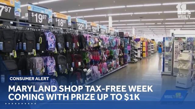 Maryland Shop Tax-Free Week coming with prize up to $1K