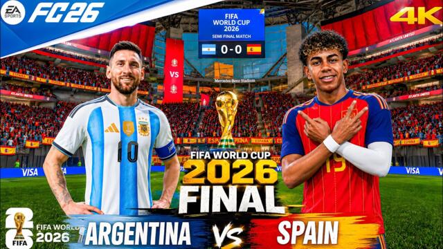FC 26 - Argentina vs Spain | FIFA World Cup 2026 FINAL | Messi vs Yamal | PC™ Gameplay [4K60]
