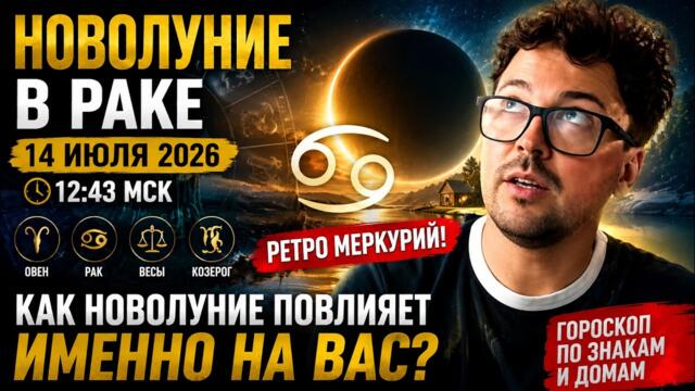НОВОЛУНИЕ 14 ИЮЛЯ 2026 В РАКЕ, ПОЛНОЕ ЗНАЧЕНИЕ И ГОРОСКОП ДЛЯ ЗНАКОВ ЗОДИАКА