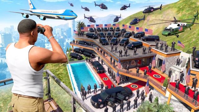 GTA 5 - Franklin's House Gets RAIDED by the PRESIDENT!