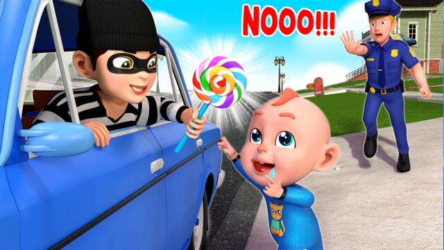 Be Careful with Strangers! | Police Cartoon | Wheels on the bus | Rosoo Nursery Rhymes & Kids Song