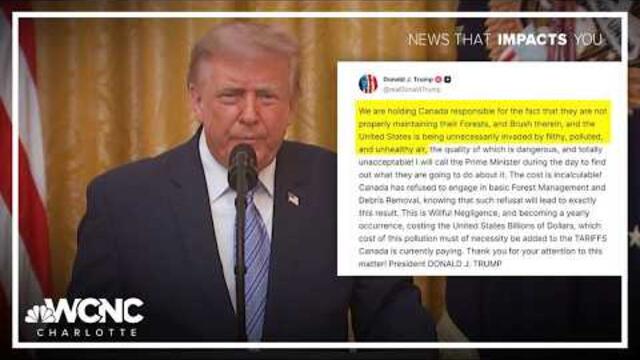 President Trump responds to choking smoke from wildfires in Canada