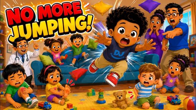 😲 OUCH, NO JUMPING ON THE COUCH! 🛋️ | Safety Song for Kids | Come Play With DJ