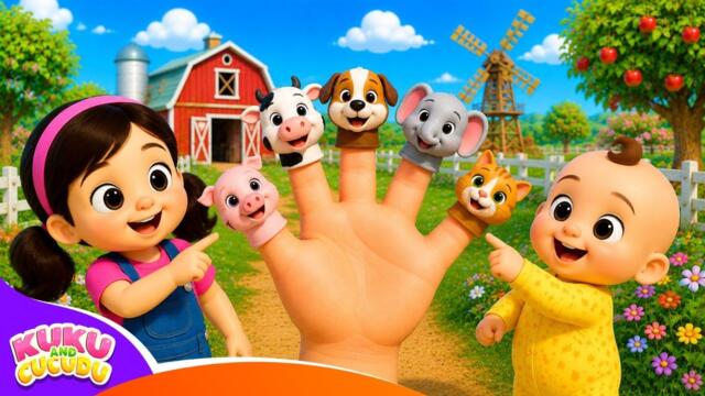 🐷 Animals Finger Family 👆 | Finger Family Rhyme | Kids Songs & Nursery Rhymes – Kuku and Cucudu