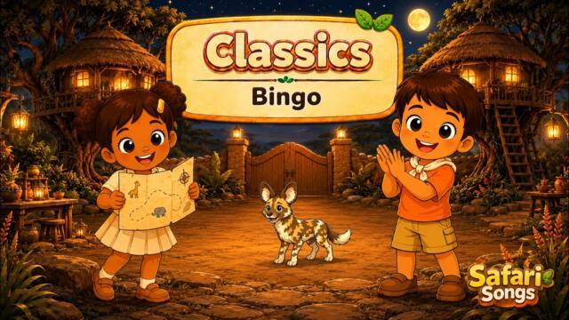 BINGO Classic Version 🎶 | Nursery Rhyme with Lyrics for Kids | Safari Songs