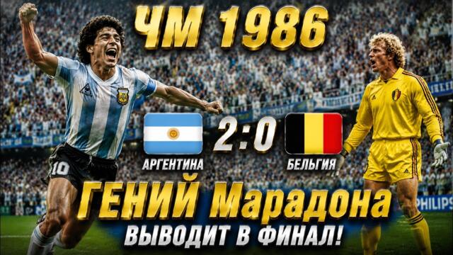 Чемпионат мира 1986 Аргентина vs Бельгия 2:0 ГЕНИЙ Марадона выводит в финал! Обзор