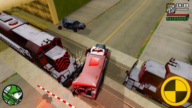 GTA SA Crazy Train Crash Testing | Realistic Vehicle Deformation | Ep.1