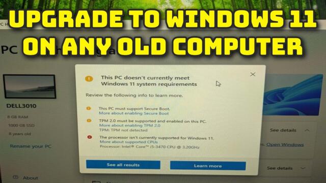 Install Windows 11 on any computer - beat the minimum requirements