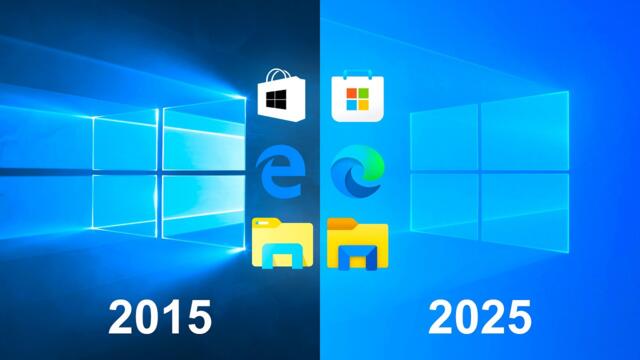 Windows 10 in 2015 vs 2025