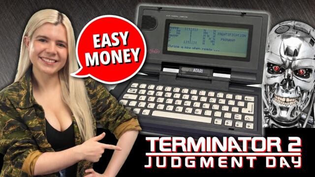 I Recreated the Terminator 2 EASY MONEY Scene // Using a real 1989 Atari Portfolio and Turbo PASCAL