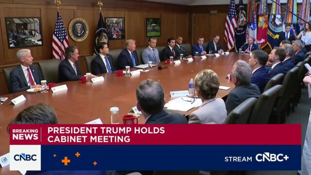 President Trump holds cabinet meeting at Camp David