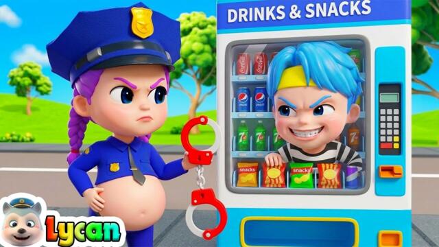 Police Catch Thief in a Vending Machine 🚔🤖 Police Officer Song | Lycan Nursery Rhymes & Kids Songs