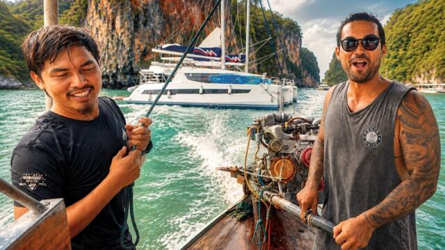 Getting into a HIGH SPEED RACE in a CRAZY WOODEN BOAT! - (Episode 375)