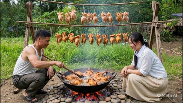 Cooking a Giant Batch of Crispy Fried Chicken to Sell at the Market