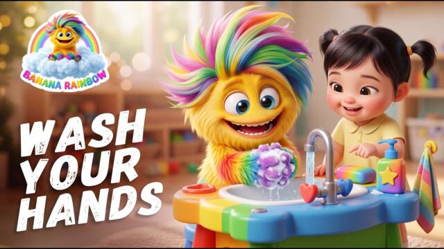 Wash Your Hands Song 🫧 Learn Handwashing for Kids | Banana Rainbow®️