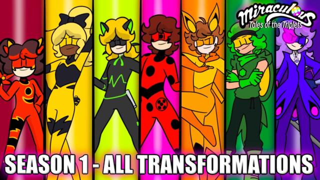 ALL TRANSFORMATIONS | TALES OF THE TRIPLETS - SEASON 1