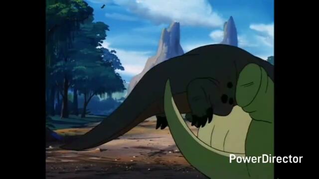 Dink the little Dinosaur Apatosaurus vs allosaurus scene