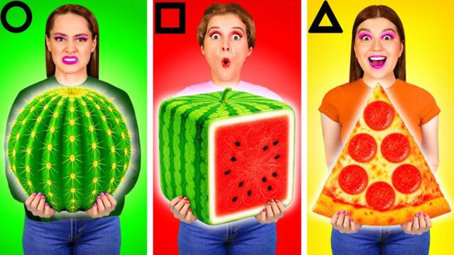 Geometric Shape Food Challenge | Delicious Recipes by DaRaDa Challenge